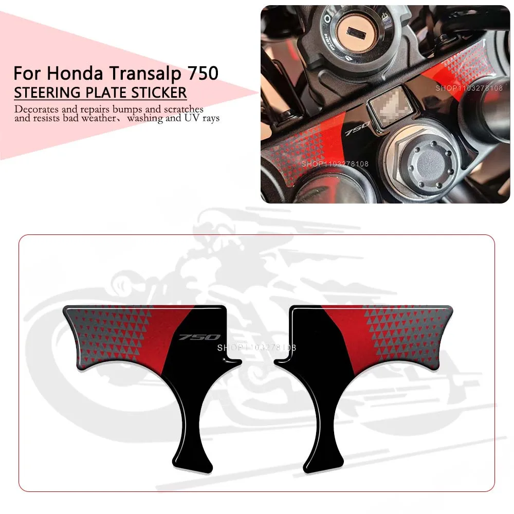 

For Honda Transalp 750 2023 3D Epoxy Resin Oil Tank Fuel Gas Fork Sticker Waterproof Motorcycle Steering Bracket Cover Decals