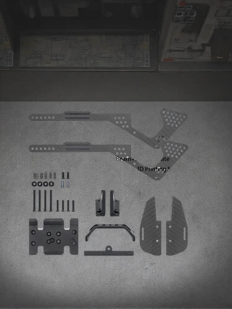 Carbon fiber RC new LCG low center of gravity chassis&high lift rod kit series including gearbox transfer case 1/10 modification