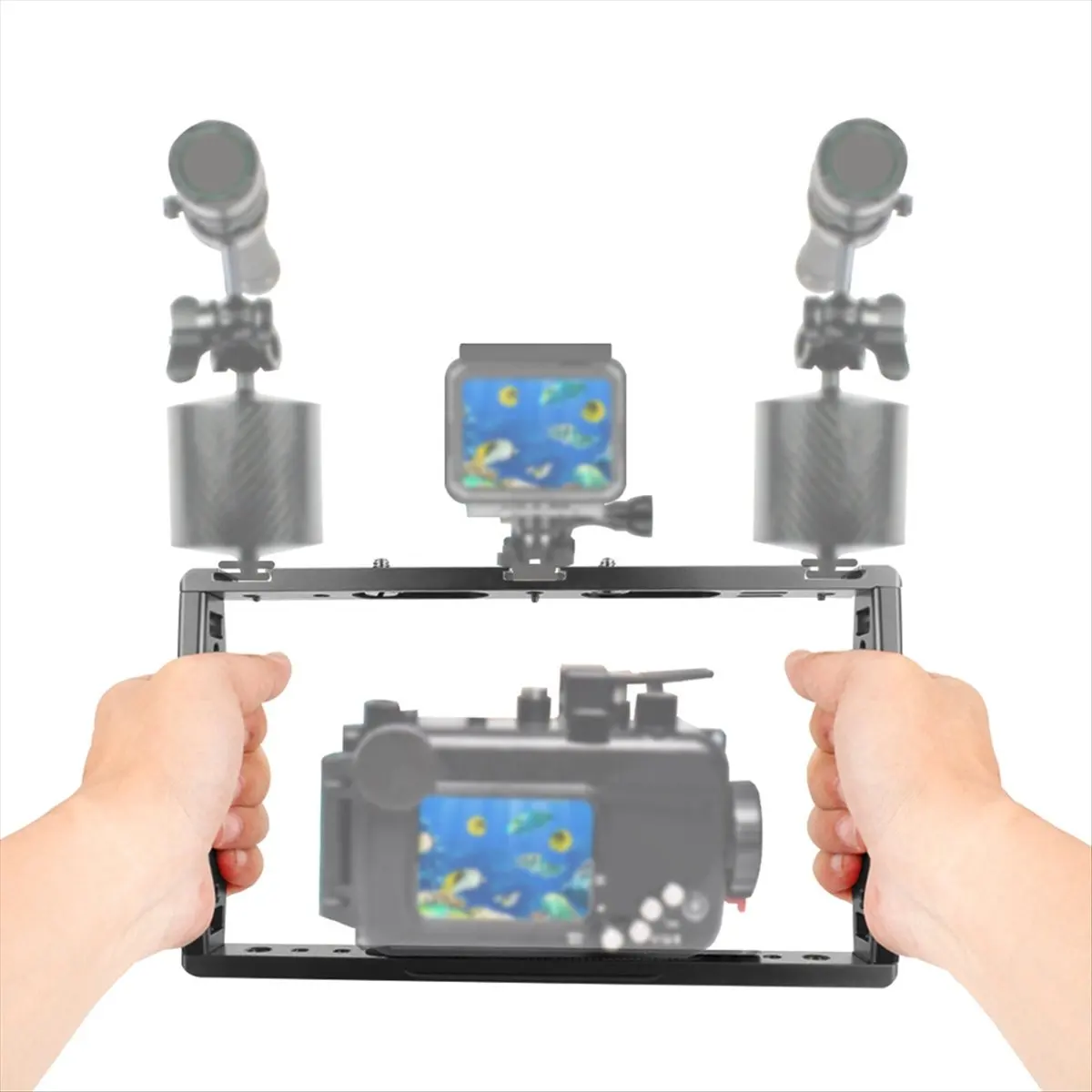 Handheld Grip Stabilizer Living Vlog Camera Cage Phone Video Rig Bracket for Action// for 13 12,A