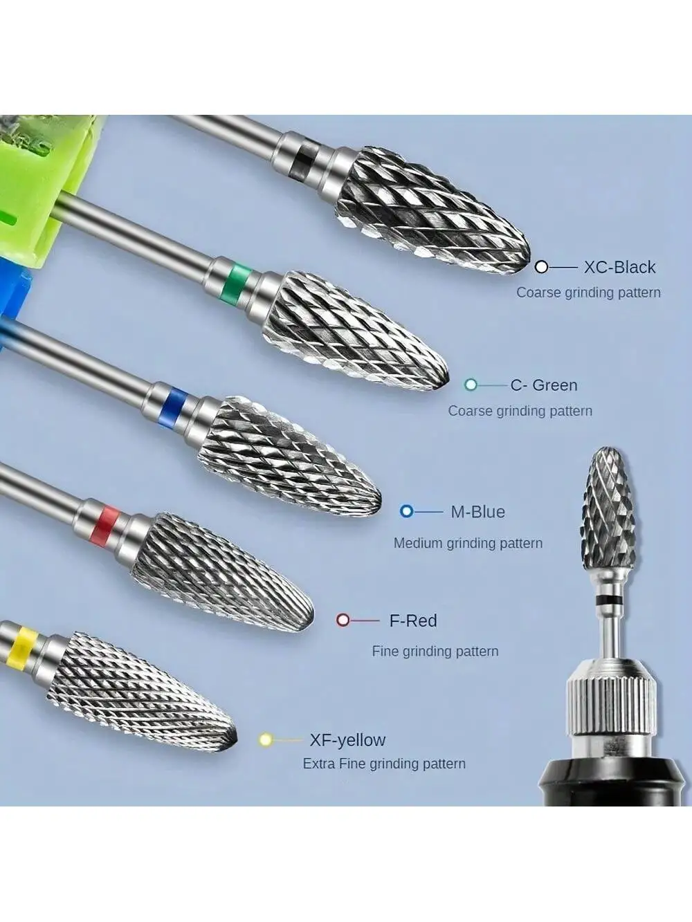 1 oder 5 TEILE/SATZ Wolframkarbid-Nagelpolier-Bits-Set – professionelle Nagelbohrer zum Entfernen von Acrylgel, Nagelkunst