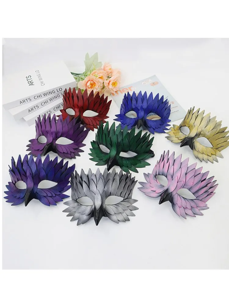 Masque pour les yeux Sexy plume bec d'eau bal de mascarade vénitien Halloween fête déguisement accessoires de déguisement dame masque facial