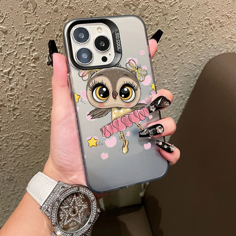 Coruja bonito dos desenhos animados caso para oppo a57 a78 a58 a54 a38 a17 a16 a54s a55 a79 a9 a5 a8 f9 a53s a53 a60 a77 pc capa de telefone