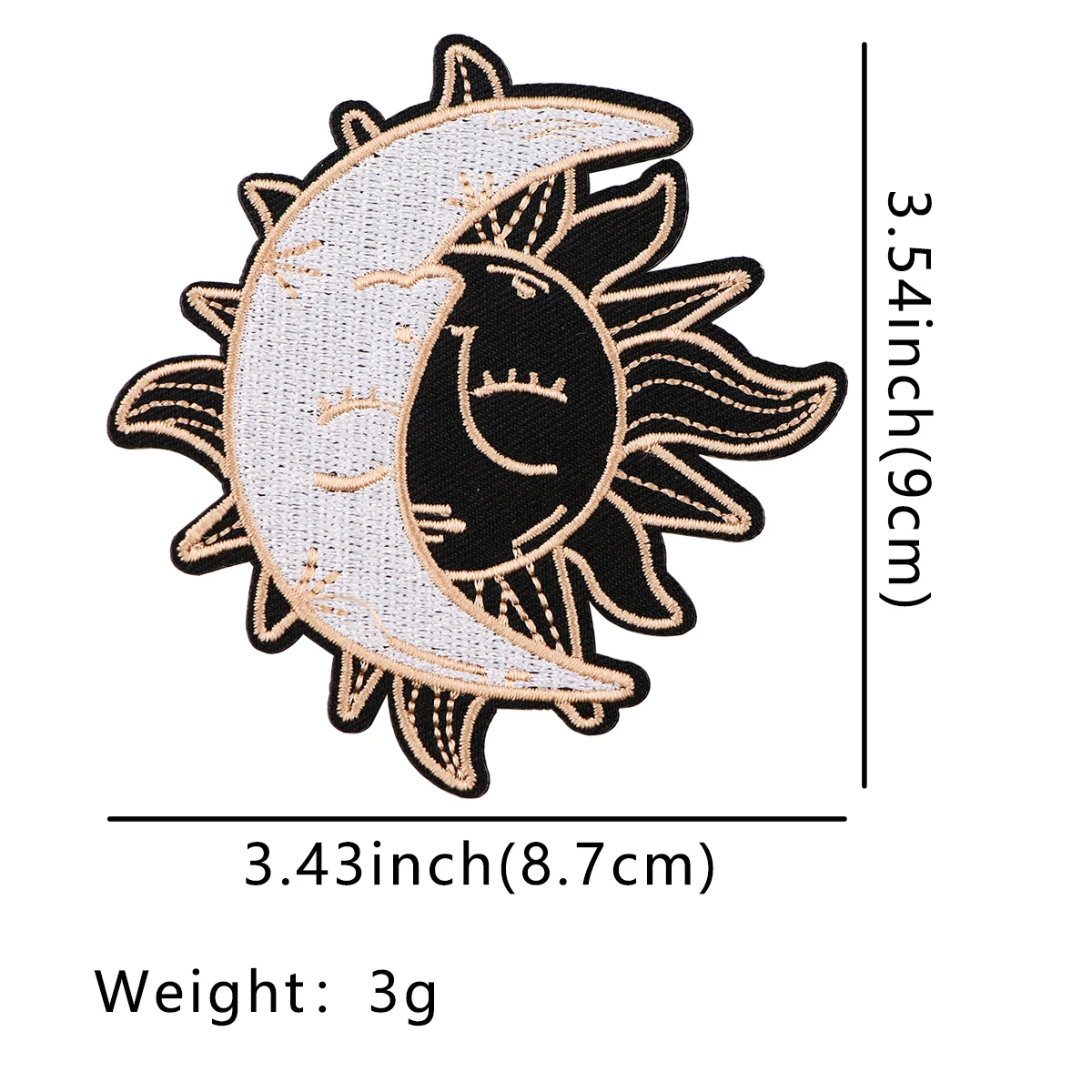 Stitch Sun and Moon Embroidered Iron On Patches Badges Patchwork Sewing Applique Jacket Backpack Badges