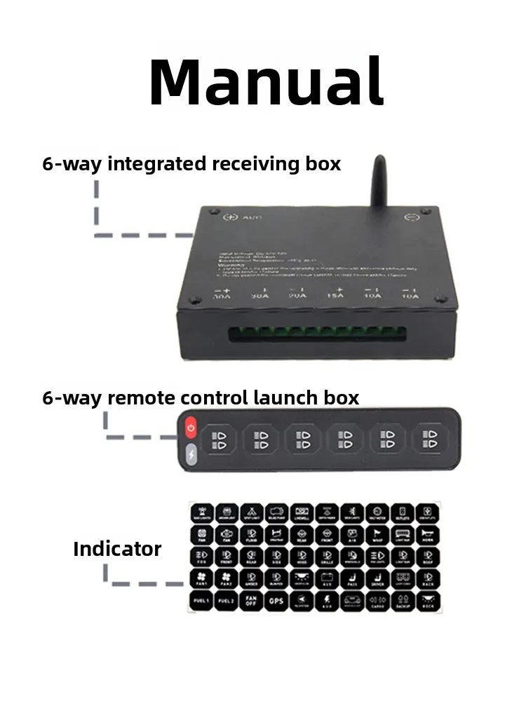 For GWM Tank 300 2021-2026 Car A-Pillar Six-Way Integrated Handle Switch Wireless Remote Control LED Spotlight Switch Panel detail image 6