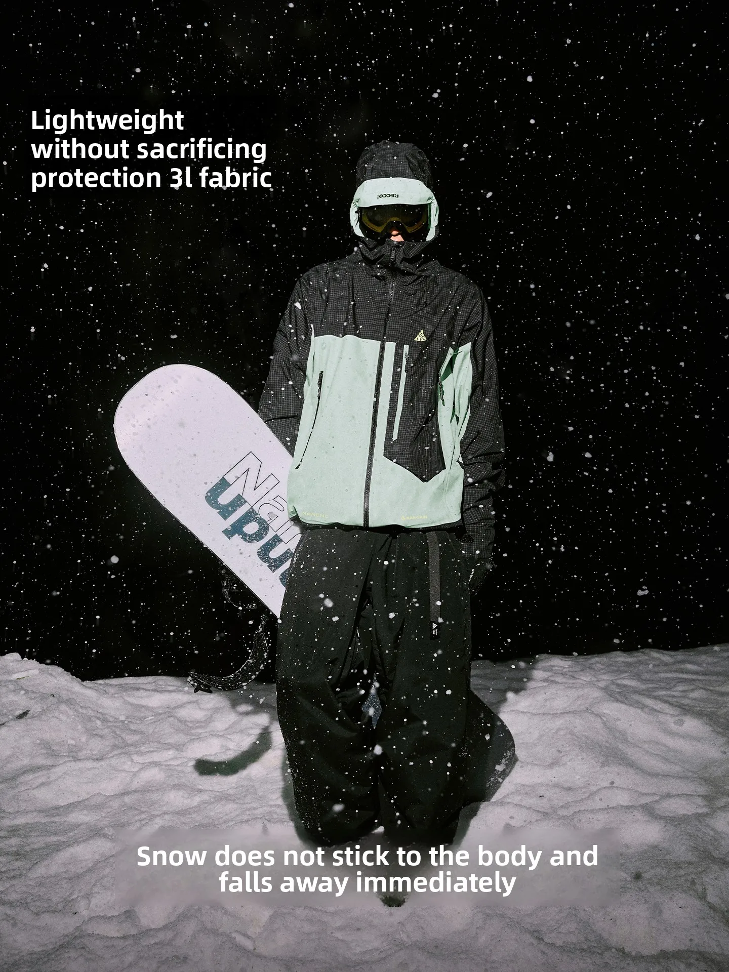 Nanend 2025 chaqueta de esquí profesional 3L RECCO tela impermeable resistente al desgaste traje de esquí cálido snowboard