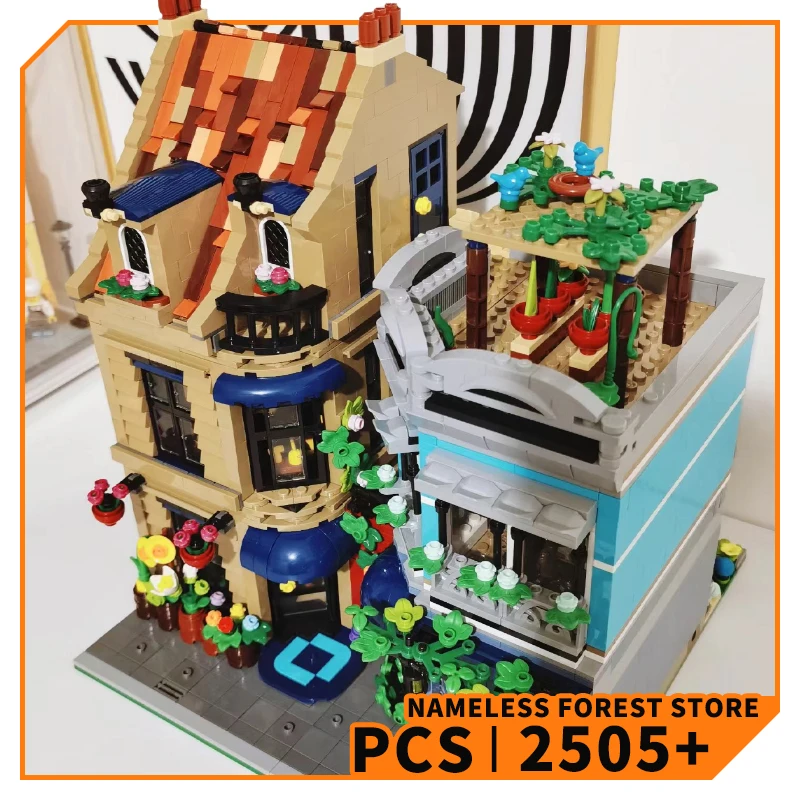 

2505Pcs Flower Shop Building Bricks House Model City View Store MOC Blocks Sets Florist Toys Kids Boys Adult Christmas Gifts NEW