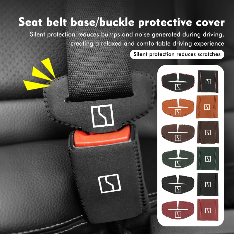 2Pcs Car Seat Belt Buckle Protector Clip Anti-collision Cover For Zeekr X 001 009 2022 2023 2024 EV 2021-2023 Krypton