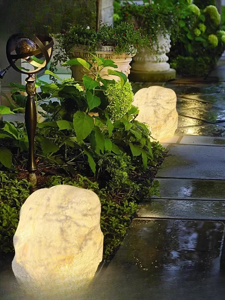 atmosphere art imitation stone resin light Landscape courtyard outdoor garden lawn light waterproof floor
