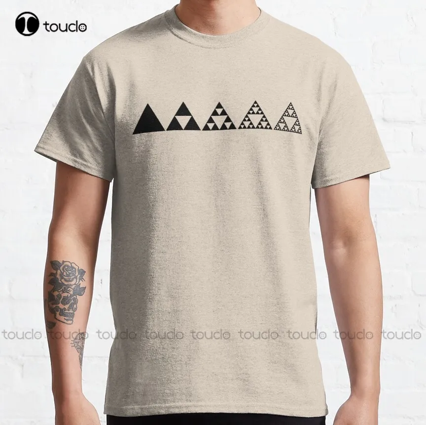 Sierpinski Triangle Mathematics Fractal Math Geometry Classic T-Shirt Custom Aldult Teen Unisex Digital Printing Tee Shirt