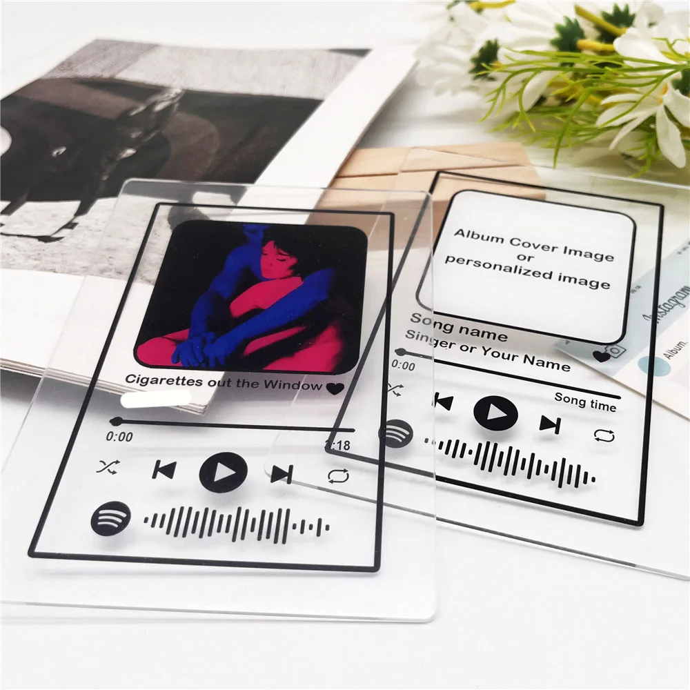 Álbum personalizado, placa acrílica, lista de reproducción de música personalizada, código, Fans, amigos, regalos personalizados, decoración de escritorio para el hogar y la Oficina