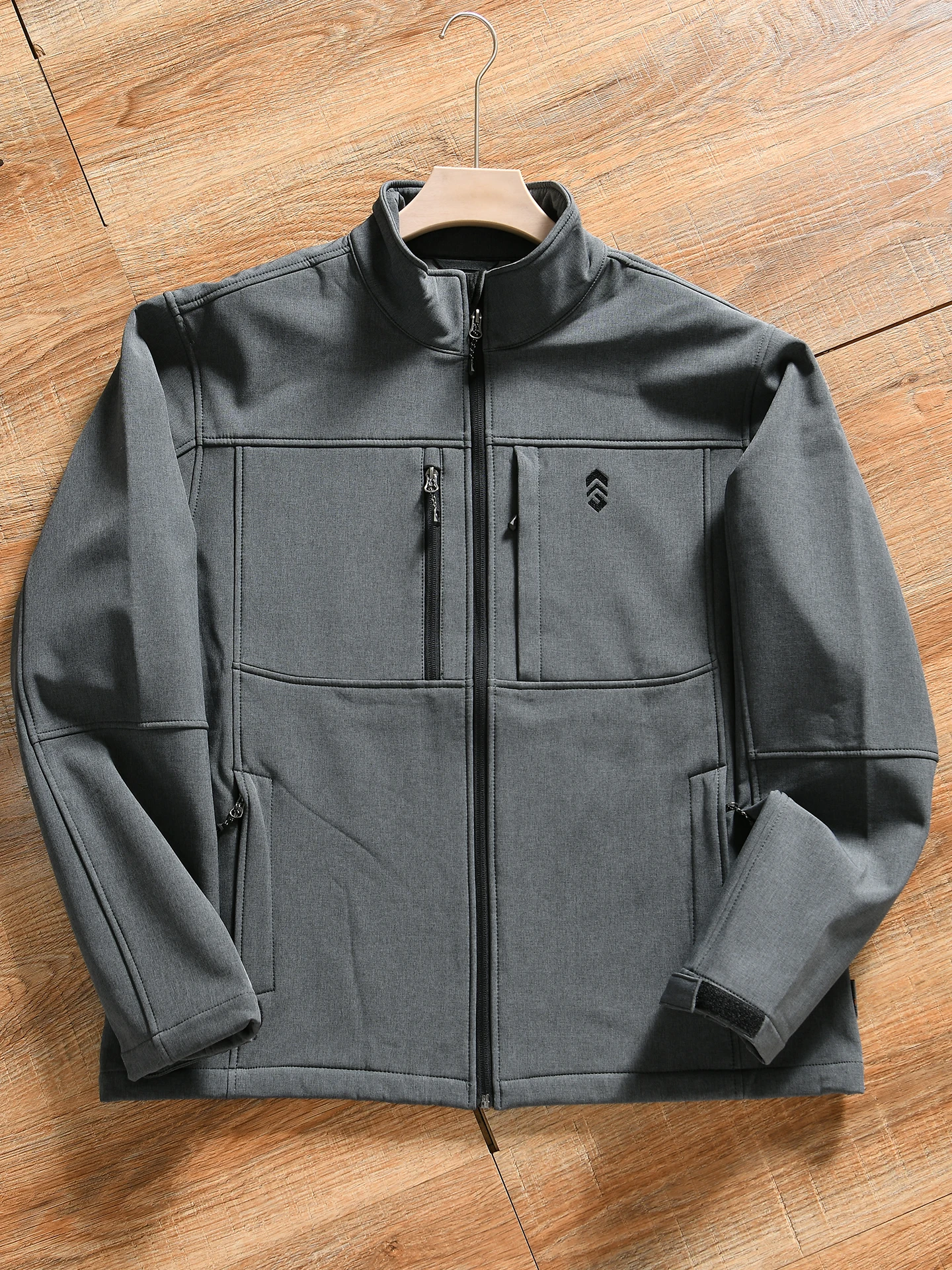 Men's Fleece Lined Stand Collar Soft  Jacket Outdoor Autumn Winter Warmth Functionality Polyester Nylon Composite Fiber