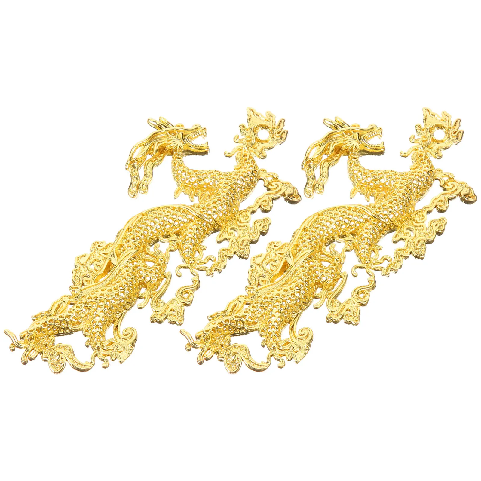 

2pcs Hairpin Material Dragon Charms Metal Diy Hair Decor For Brooch Hair Stick Accessories Jewelry Making Supplies