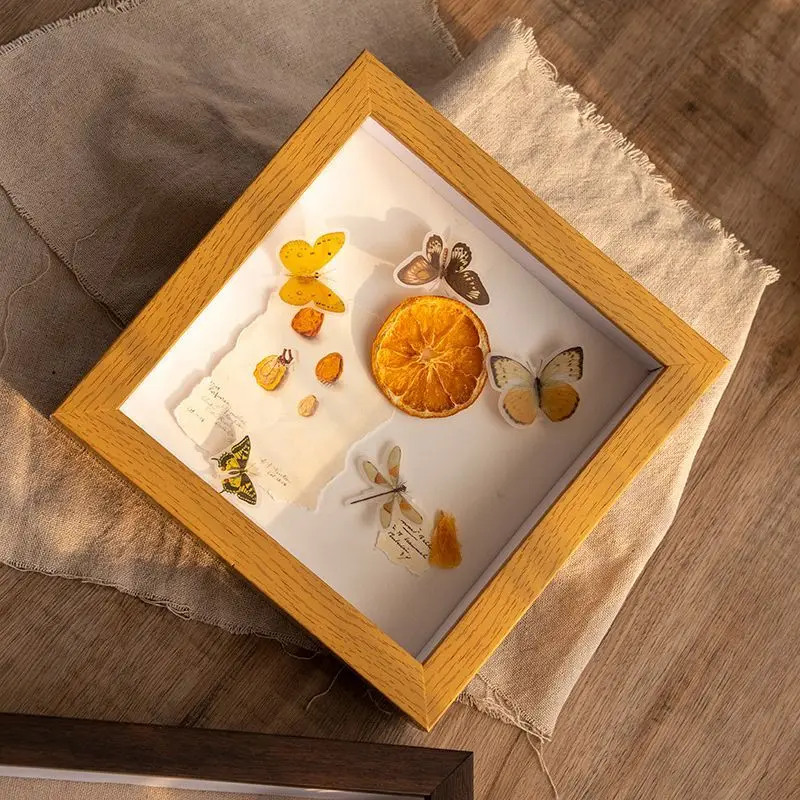 Dried Flower Immortalized Flower Hollow Stereo Resin Photo Frame Insect Specimen Display Frame Creative Handmade Gift Photo Fram