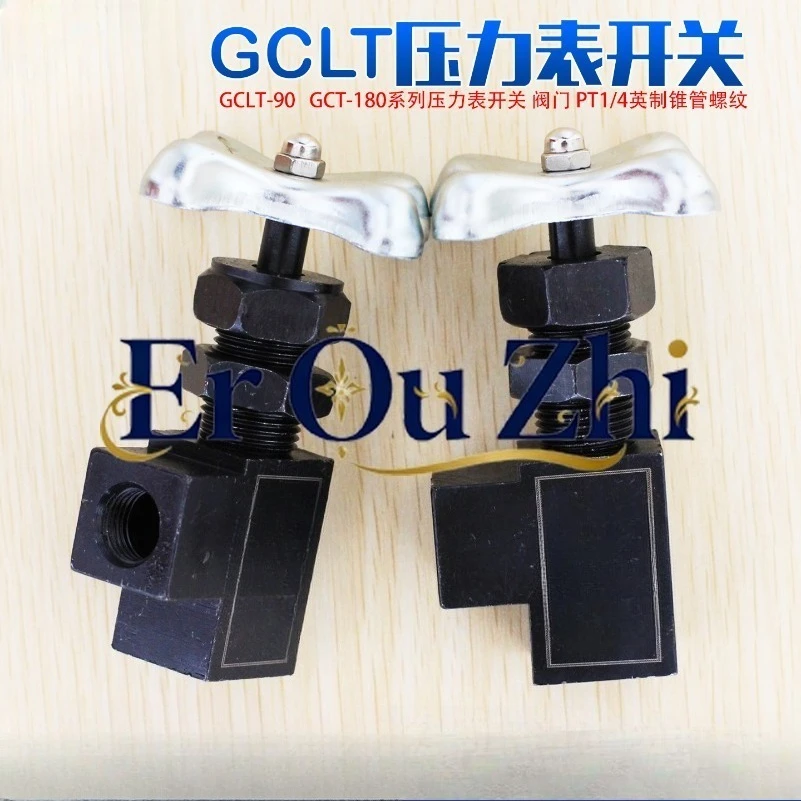 Pressure Gauge Switch GCT-02 GCLT-02 90 180 Degrees, Hydraulic Gauge Instrument Needle Valve 2 Points PT1/4
