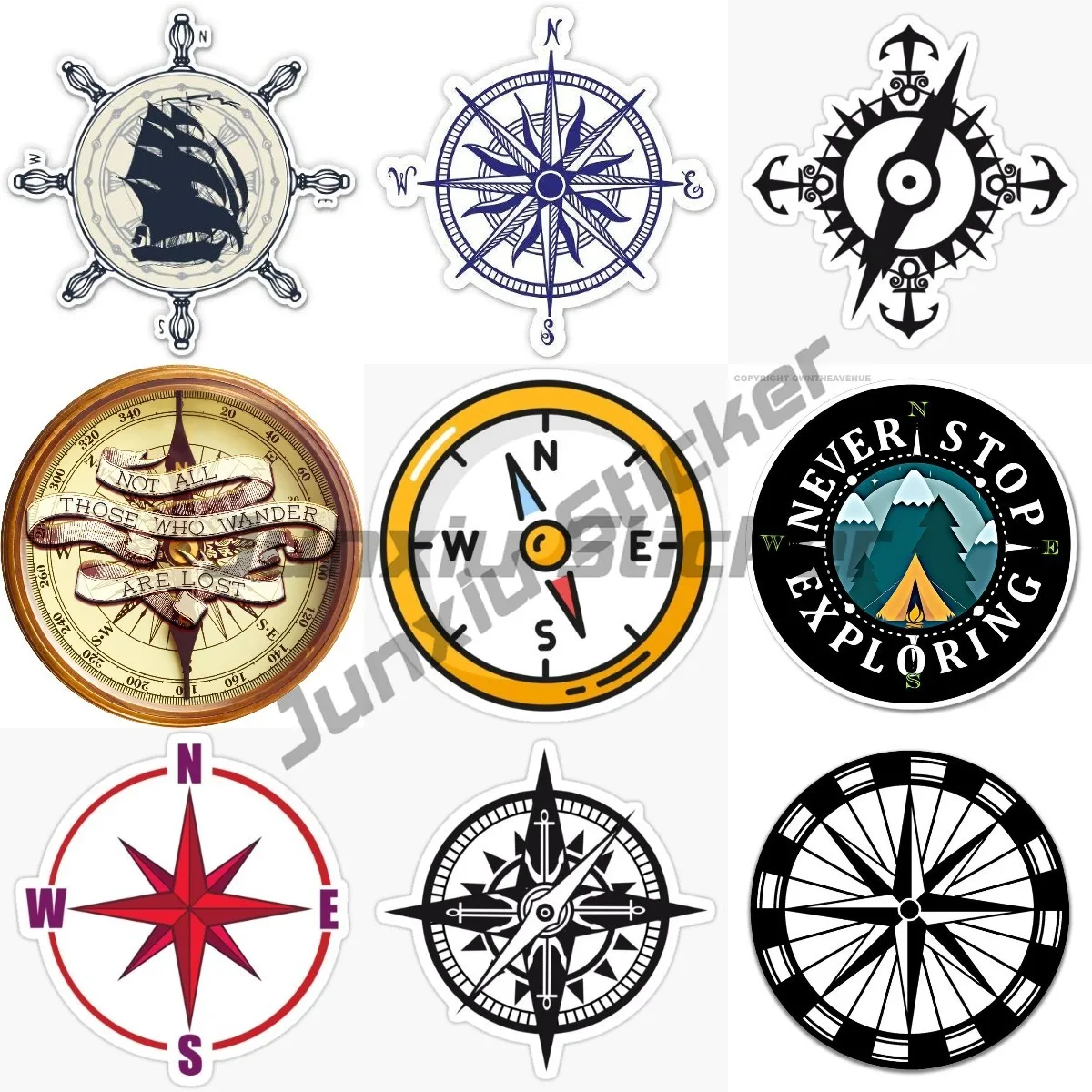 

Not All Who Wander Are Lost Compass Sticker Vinyl Decal for Auto Cars Trucks Windshield Laptop RV Camper