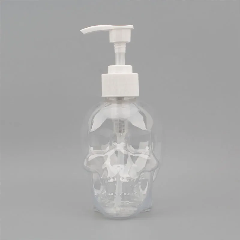 Distributeur de gel douche liquide Skull Regina, bouteille remplissable de shampoing, fournitures pour la maison, pompe transparente, 350ml