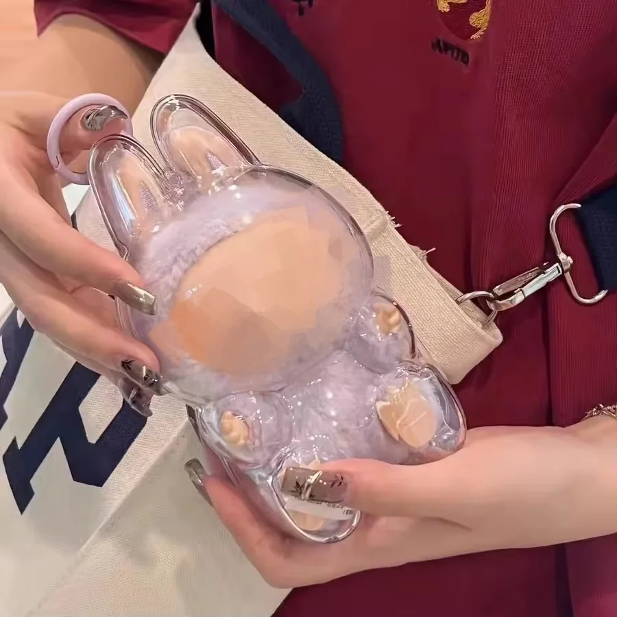 Transparent Cover For LABUBU Clear Macaron Protector Case Dust Sitting Case Popmart Bubble Mart Doll Accessories