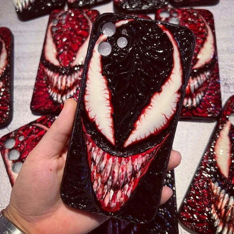 4099 Original 3D hecho a mano funda para teléfono móvil veneno sangriento Horror masacre funda para teléfono móvil personalizado regalo de Navidad y Halloween