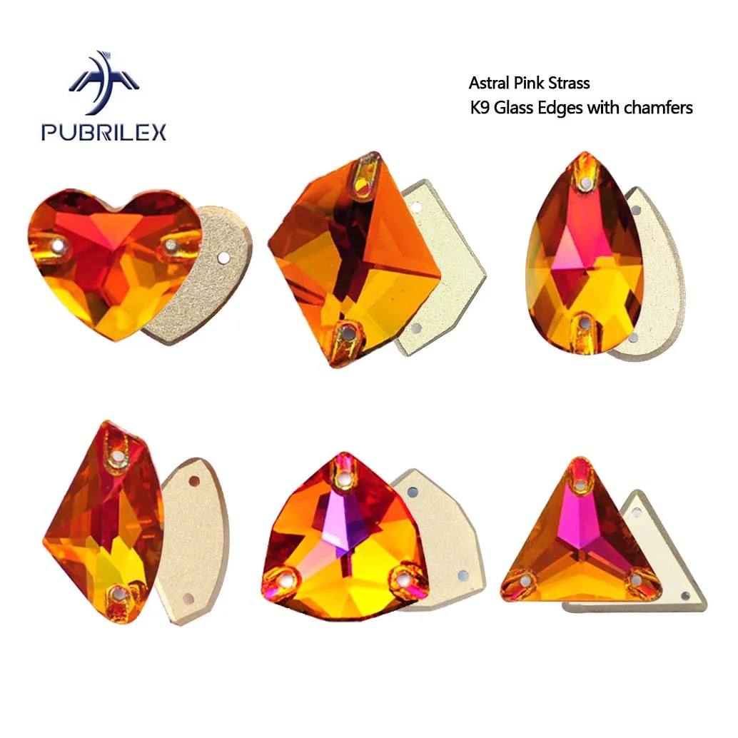 Astral Pink K9 Flatback Glass Stones Sewn Rhinestones Glitter Strass Handicraft Sew on GEM for Dress Garments