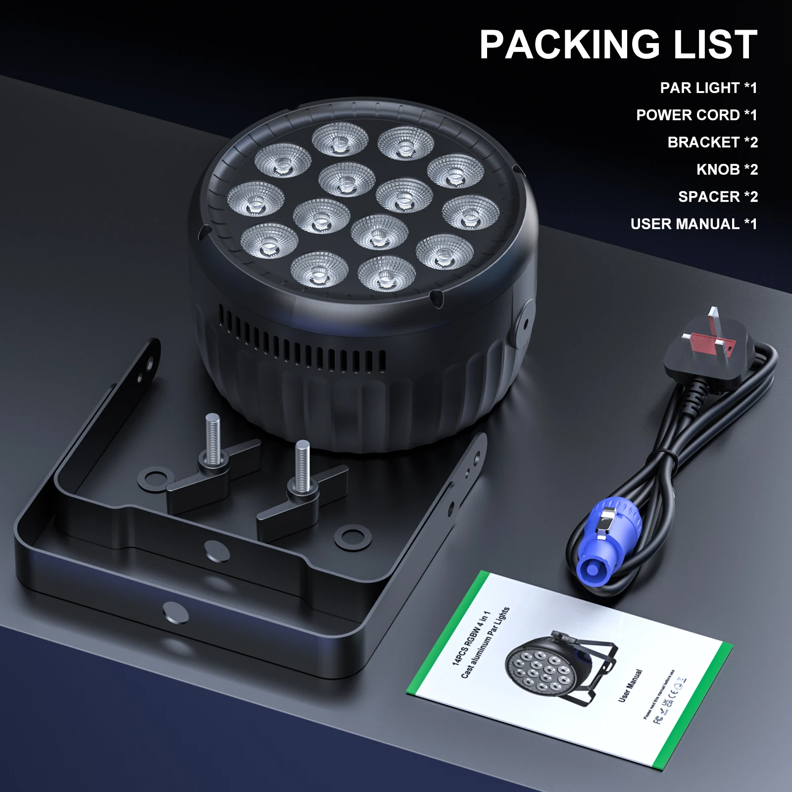 Somspot 4PCS 180W RGBW 14 LEDS PAR LIGHT DMX512 Stage Lighting Effect โปรเจคเตอร์สําหรับปาร์ตี้ดิสโก้คอนเสิร์ตโบสถ์งานแต่งงาน Theater