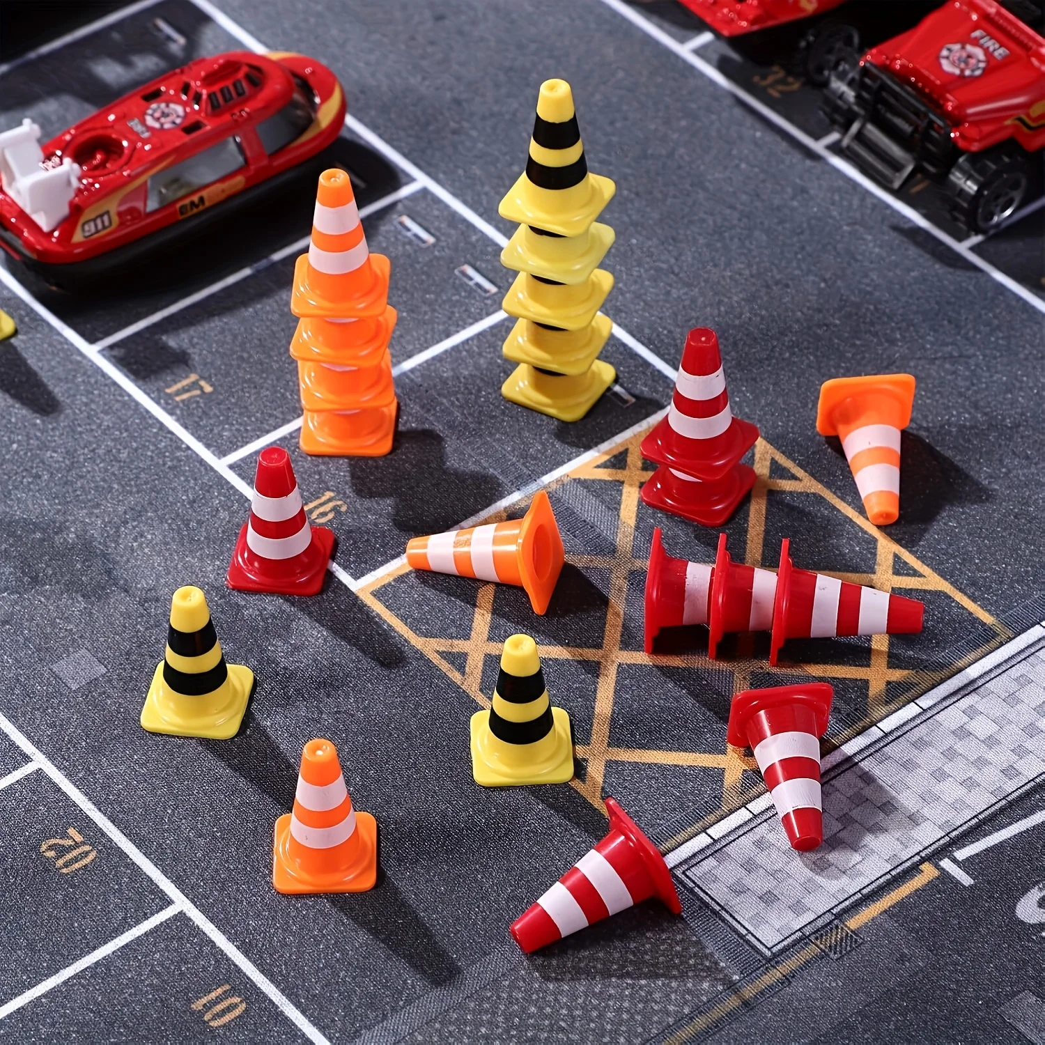 

30PCS Traffic Signs Set for Kids - Race Car Party Decoration, Roadblock & Construction Theme Educational Toys, Gift for Children