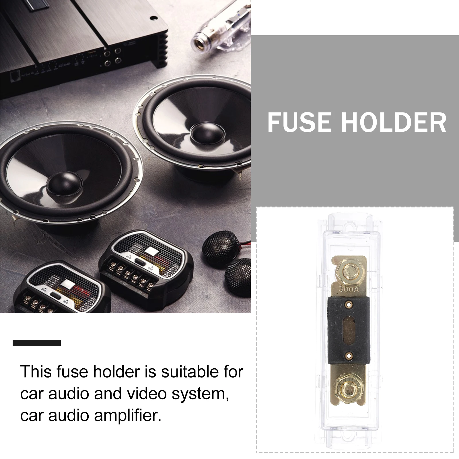 

Car Audio Fuse Holder ANL 300A Copper Contacts Distribution Block Speaker Amplifier Video System