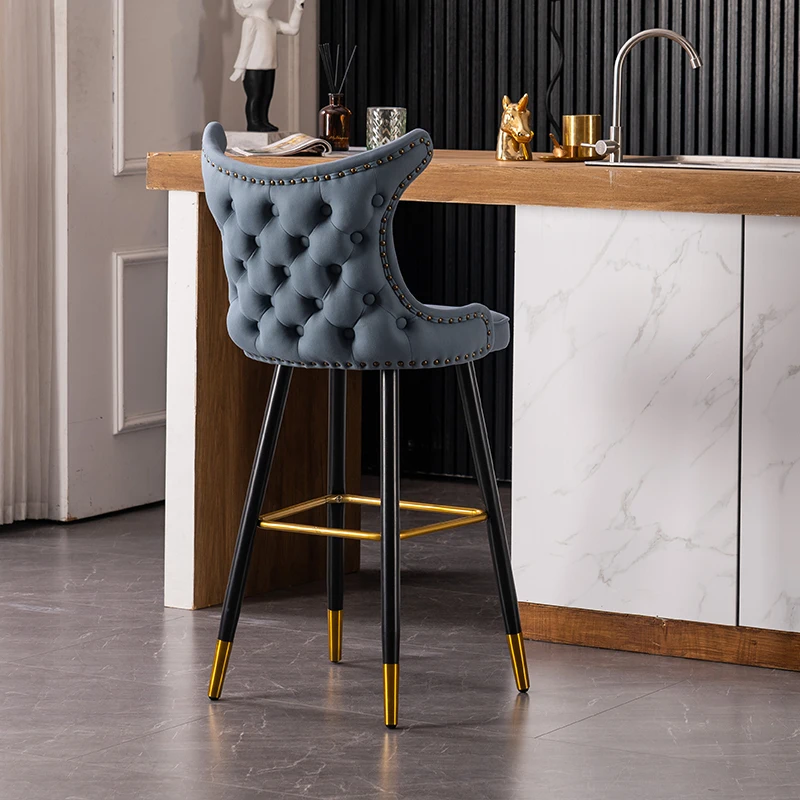 Bench Accent Bar Stool Nordic Minimalism Bedroom Cafe Bar Stool Home Relaxing Metal Stainless Steel Banqueta Home Furniture