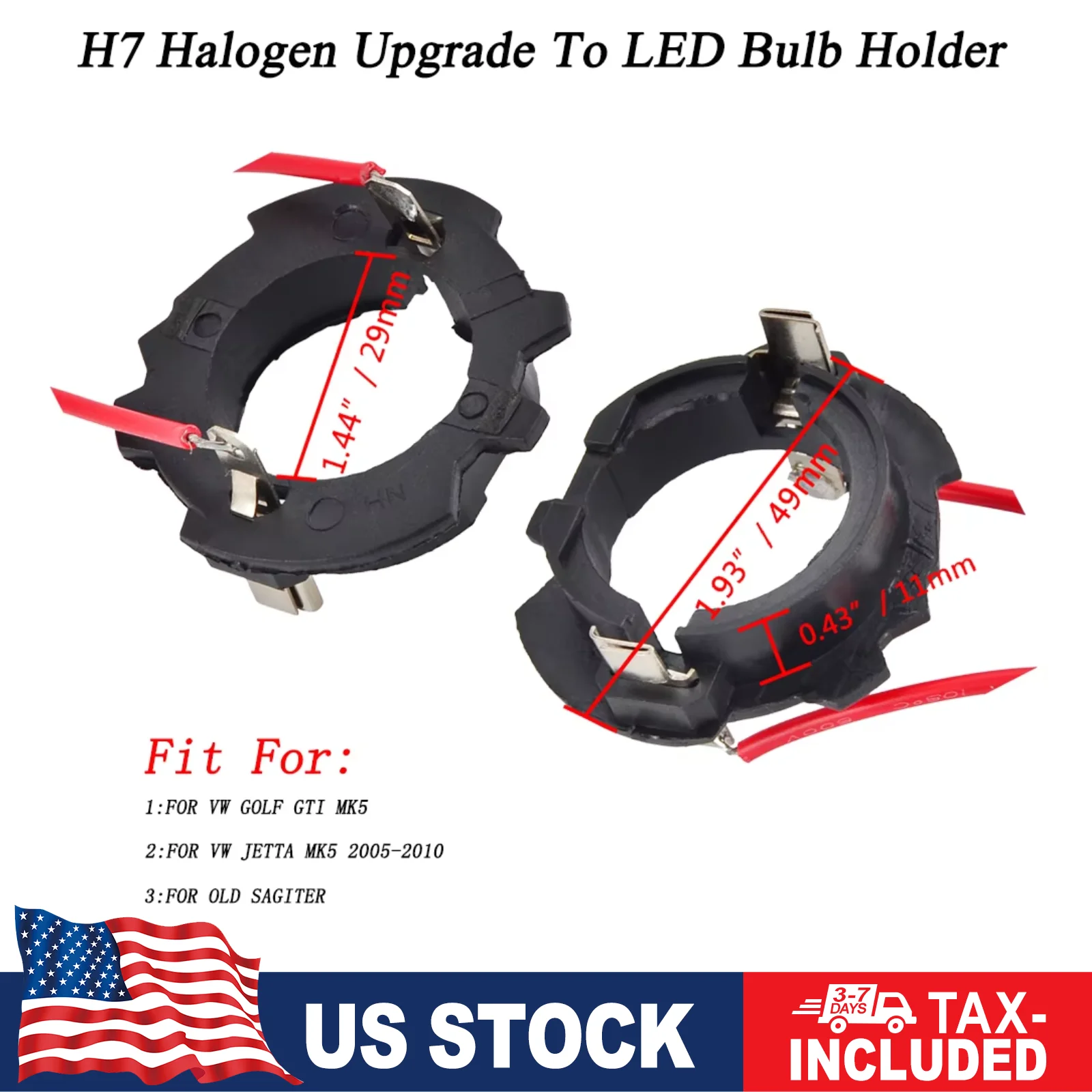 

H7 LED Headlight Bulb Base Adapters Holders Retainers For VW Golf GTI MK5 For VW JETTA MK5 2005-2010 Headlight Accessories