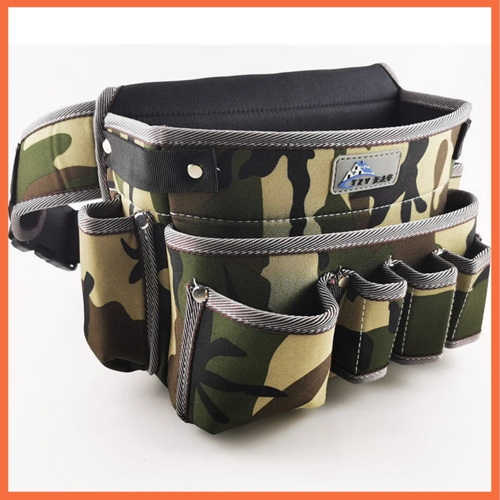 NEW Wear-resistant Oxford Cloth Tool Bag Multifunction Repair Hardware Electrician Waist Bag Camouflage Portable Storage Bag