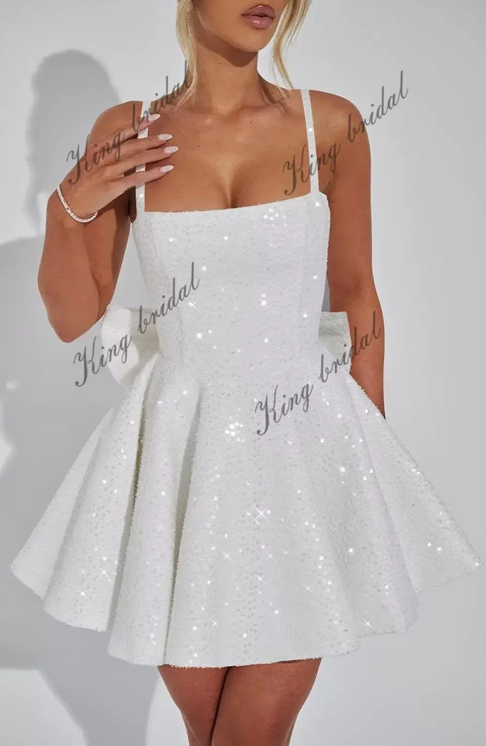

Party Dress Clubwear Cocktail Gown Custom Made Women's Square Neck Sequin Homecoming Dresses for Teens A Line Short Prom Wedding