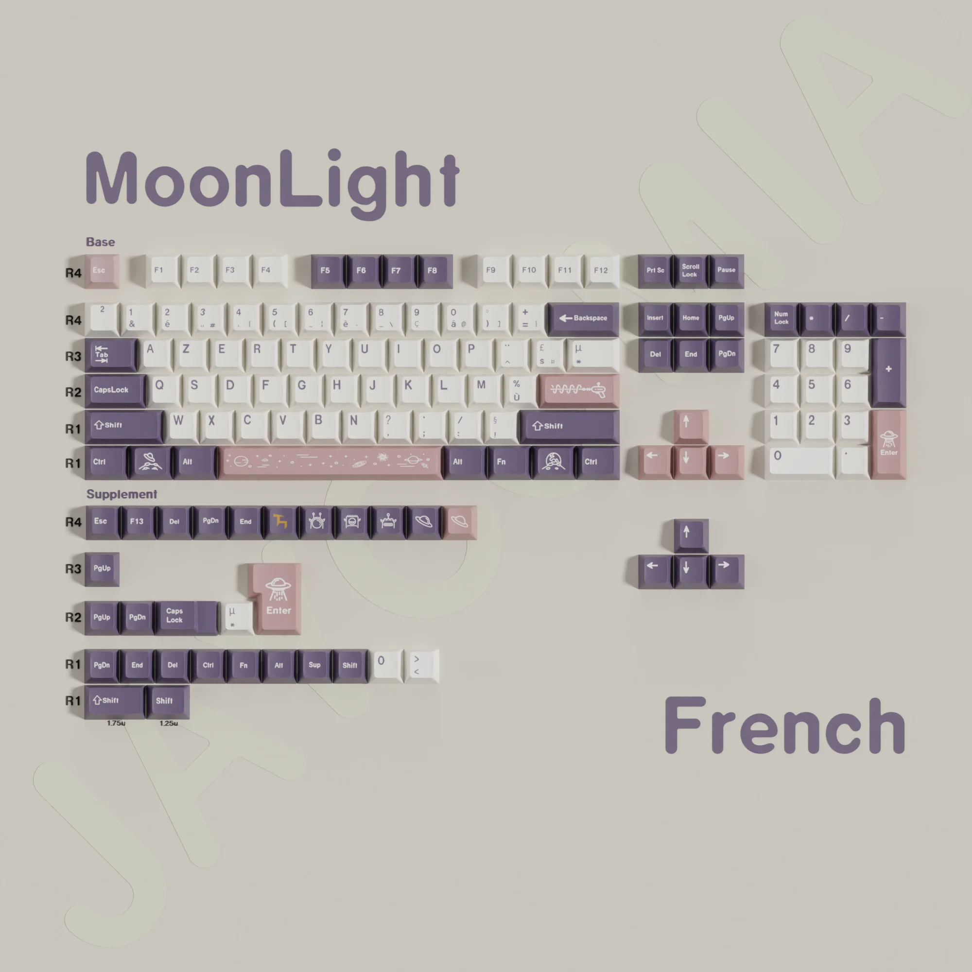MoonLight Keycaps Dye Sub Cherry Duits Koreaans Spaans Arabisch Frans Russisch ISO ANSI Grote set sleutelkappen voor mechanisch toetsenbord