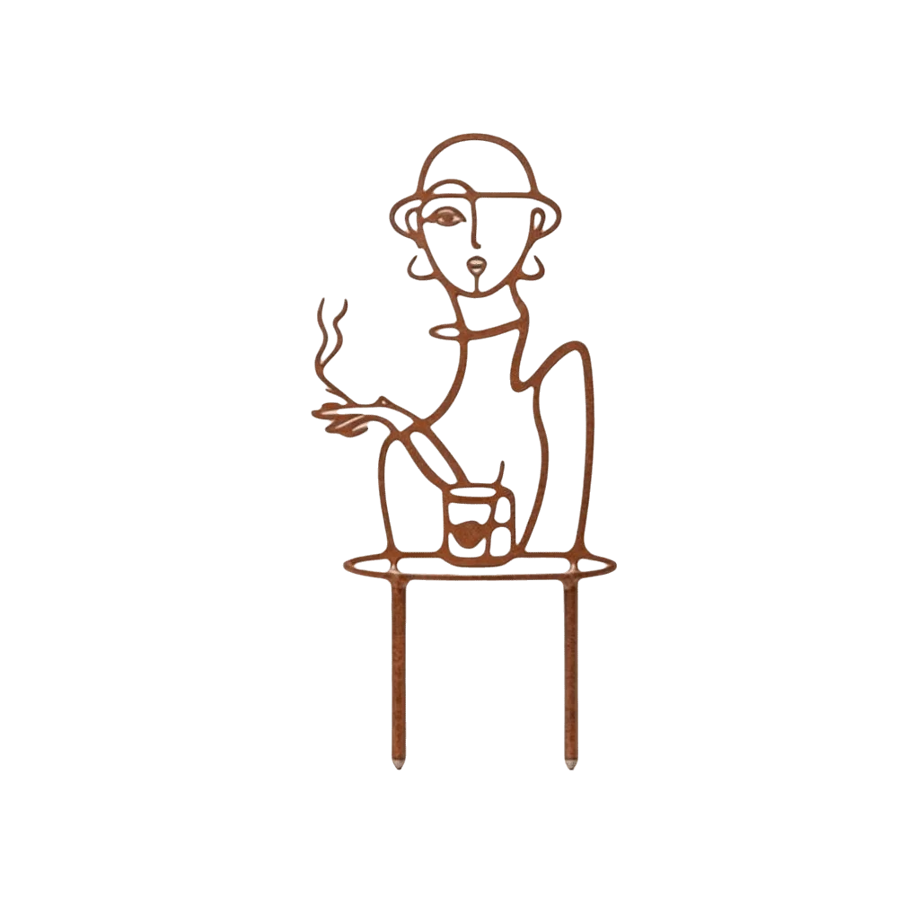 Iron Character Silhouette Plant Stand Hollow Out Weather Resistance Plant Fixed Frame Strong Load Bearing Plant Climbing Trellis