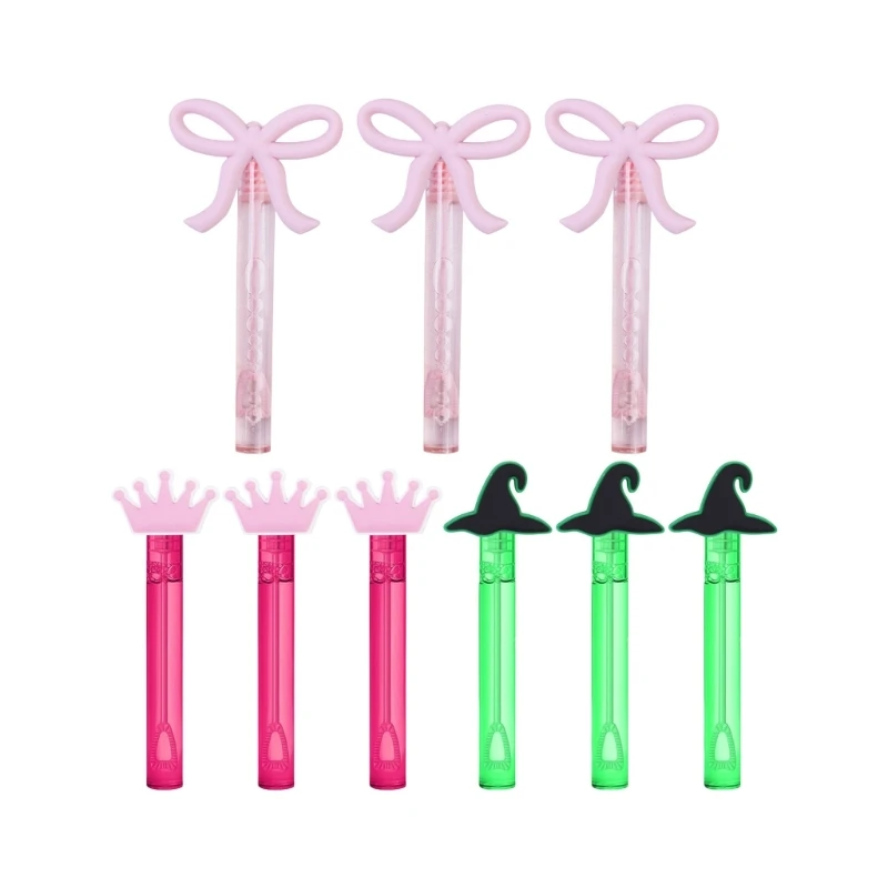 Sopladores burbujas bruja ajustables, 9 Uds., con líquido burbujas seguro para Halloween, 15UB
