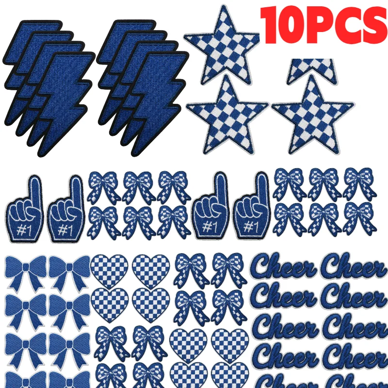 Embroidery Design Love - 10PCS Bulk Blue Game Day Cheerleader
