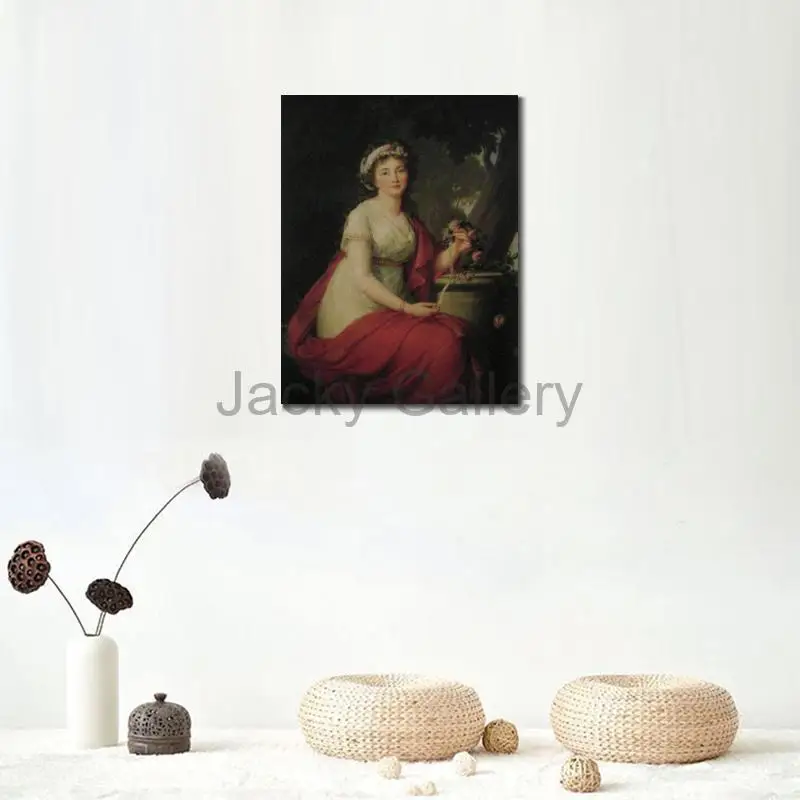 Large Canvas Art Hand Painted Oil Painting Elisabeth Vigée Le Brun French Lady Portrait for Bedroom Study Room Wall Decor