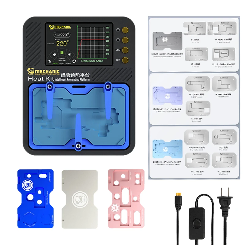 

MECHANIC Heat Kit Reflow Soldering Heating Platform LCD Smart Curve Display Heating Up For iPhone X 11 12 13 14 Pro Max Tools