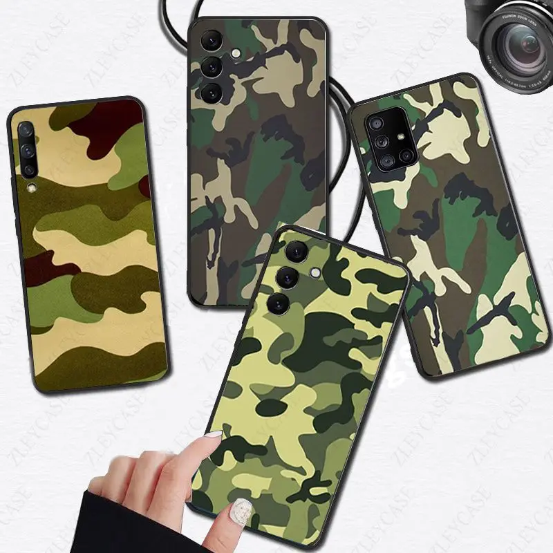 Camouflage Pattern Camo Army Phone Cover For Samsung Galaxy A55 A54 5G A24 A52 A13 A14 A23 A53 A32 A22 A34 A41 A42 A33 A20E Case