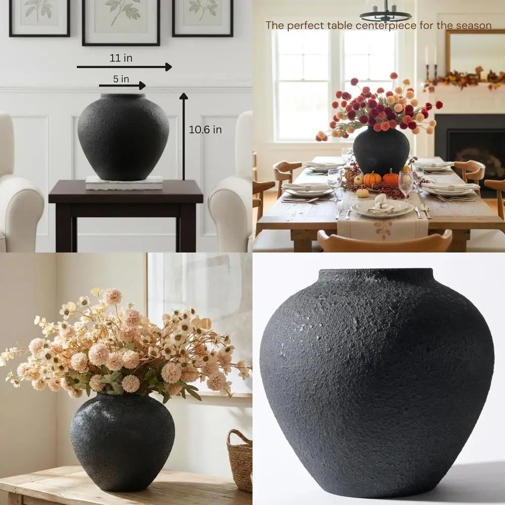 

Современная большая круглая ваза в землистых тонах для декора в стиле рустик и центральных композиций