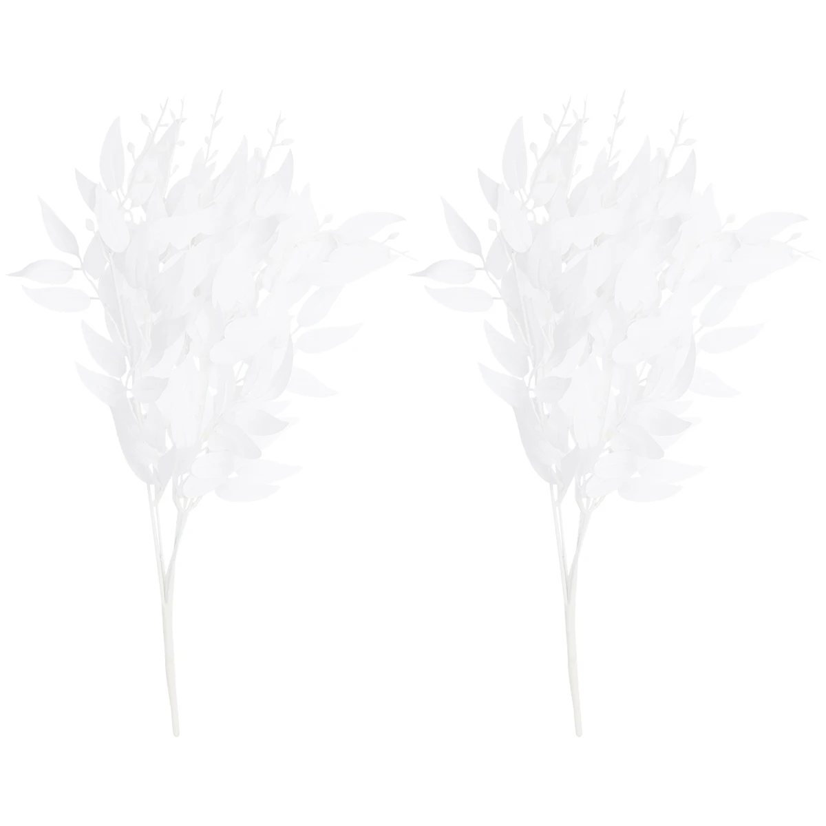 

2Pcs Artificial Willow Leaf Plant Decor Greenery Fake Flower Garland White Leaves Home Party Christmas DIY Photo Props Vase