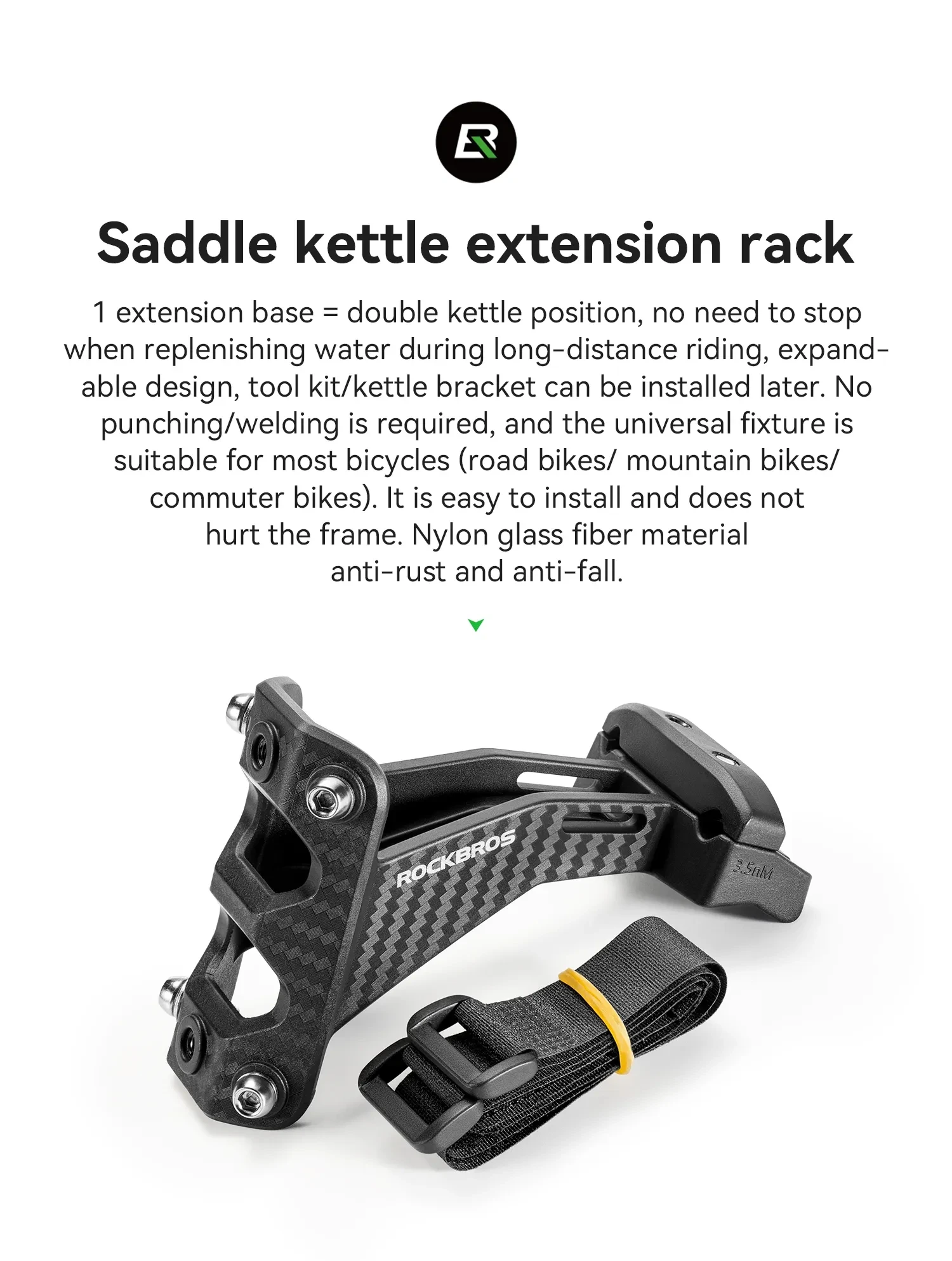 Fahrrad-Flaschenhalter-Adapter zur Verlängerung für Triathlon-, Rennrad- und MTB-Fahrräder – Flaschenhalterung zur Verlängerung des hinteren Sattels – Detail 2