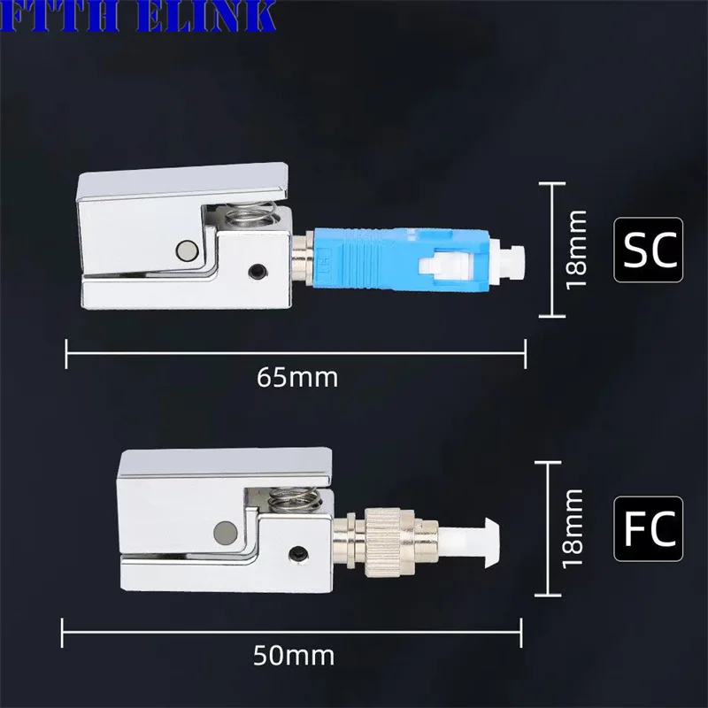 FC bare fiber adapter square type silver color metal FC UPC bare optical fibre ftth coupler 126um 127um 130um 150um