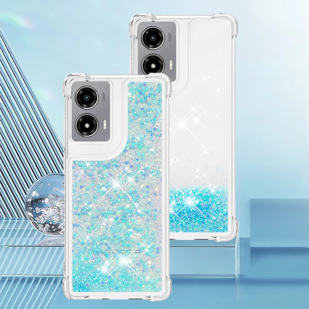 

Quicksand Glitter Corner Shockproof Case for Moto G Pure G Stylus 5G 2025 G Power G Play 5G 2025 – Soft TPU Protective Cover