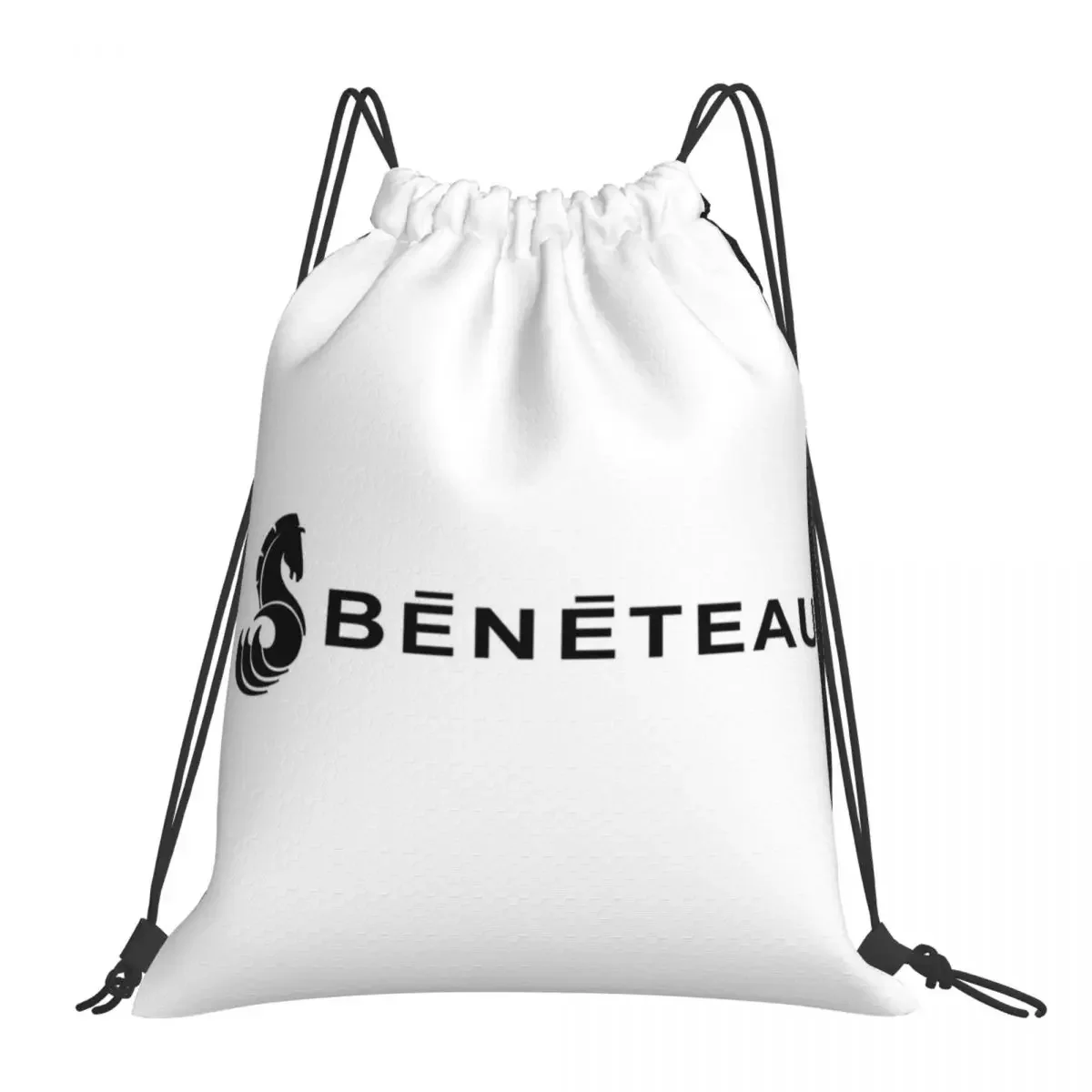 Beneteau Yachts Boats Logo Backpacks Portable Drawstring Bags Drawstring Bundle Pocket Sundries Bag BookBag For Travel Students