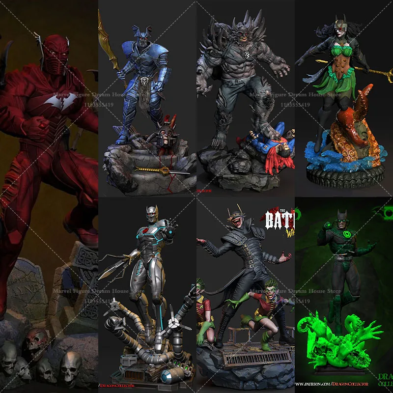 

1/24 1/18 Scale Dark Knights Bat Hero Dawnbreaker Murder Machine Merciless DIY Self-assembled GK 3D Resin Un-panited White Doll