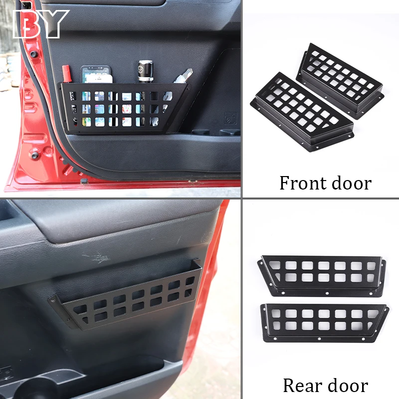 For Toyota Tacoma 2016-2022 Aluminum Alloy Black Car Accessory Parts Interior Door Panel Storage Frame Organizer