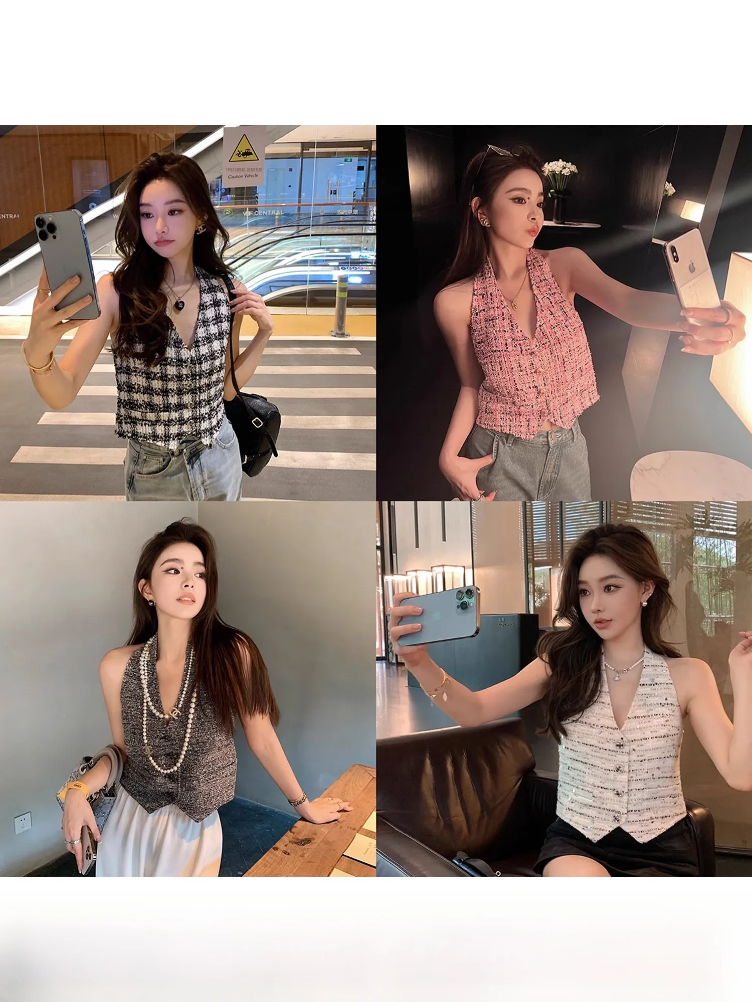 

Текстурированный шерстяной жилет-топ с пуговицами, комплект из полиэстера для женщин, модный, на конец года