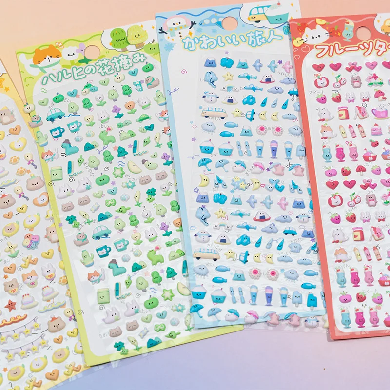 

Mini Sweet Cartoon Animal Scrapbook Sticker Puffy Kawaii Heart Clouds Journaling Background Sticker Diy Decor Stationery Sticker