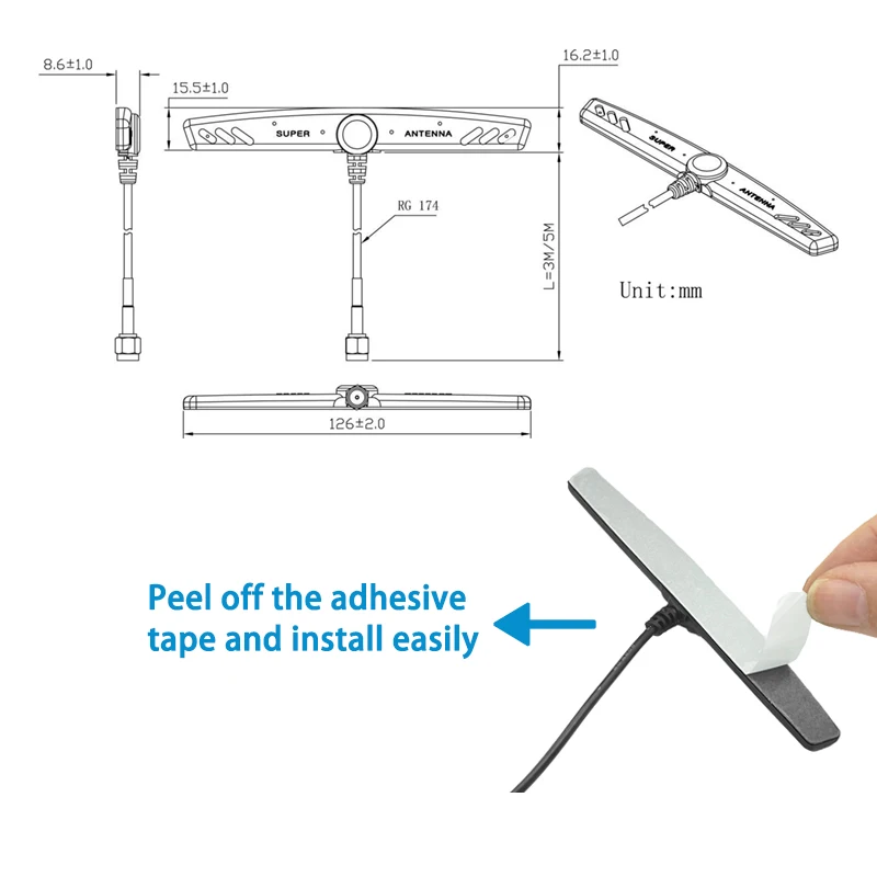 ISM 868 MHz Adhesive T-bar Antenna Compatibility with LoRa Sigfox and Other Long Range IoT Systems