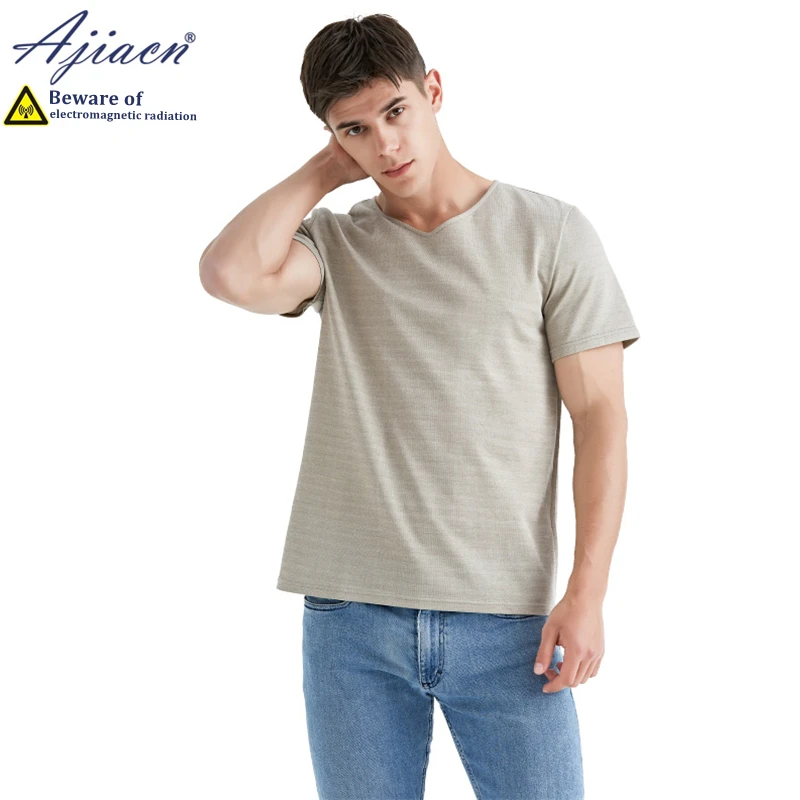 Anti-radiation silver fiber knitted fabric men T-shirt new energy vehicles Electromagnetic radiation shielding women T-shirt