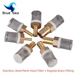 Stainless Steel Mesh Filter 6 8 10 12 14 16mm Irrigation Pump Protection Hose Water Cleaning Filter Pagoda Brass Fitting Garden